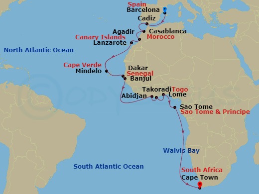Barcelona to Cape Town + 3 Nights Barcelona Hotel + Roundtrip Air